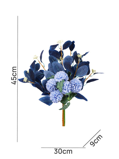 Blue & Green 2 Pieces Hydrangea Artificial Flower