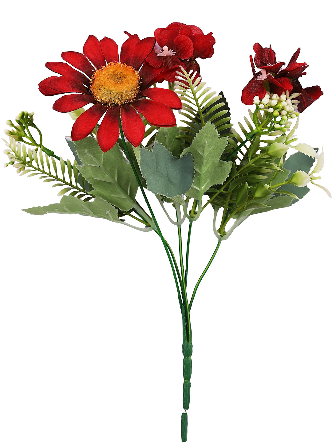 Red & Green 2 Pieces Gerbera Artificial Flower