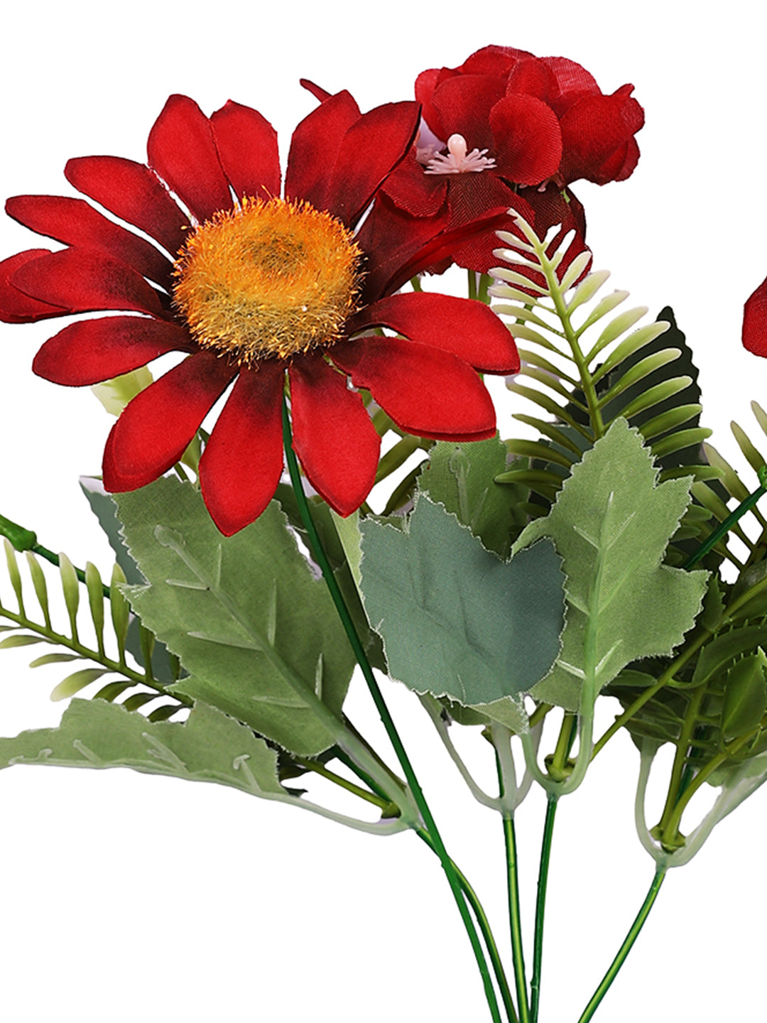 Red & Green 2 Pieces Gerbera Artificial Flower