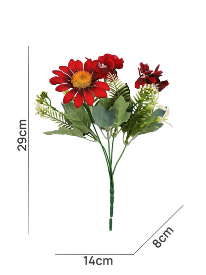 Red & Green 2 Pieces Gerbera Artificial Flower