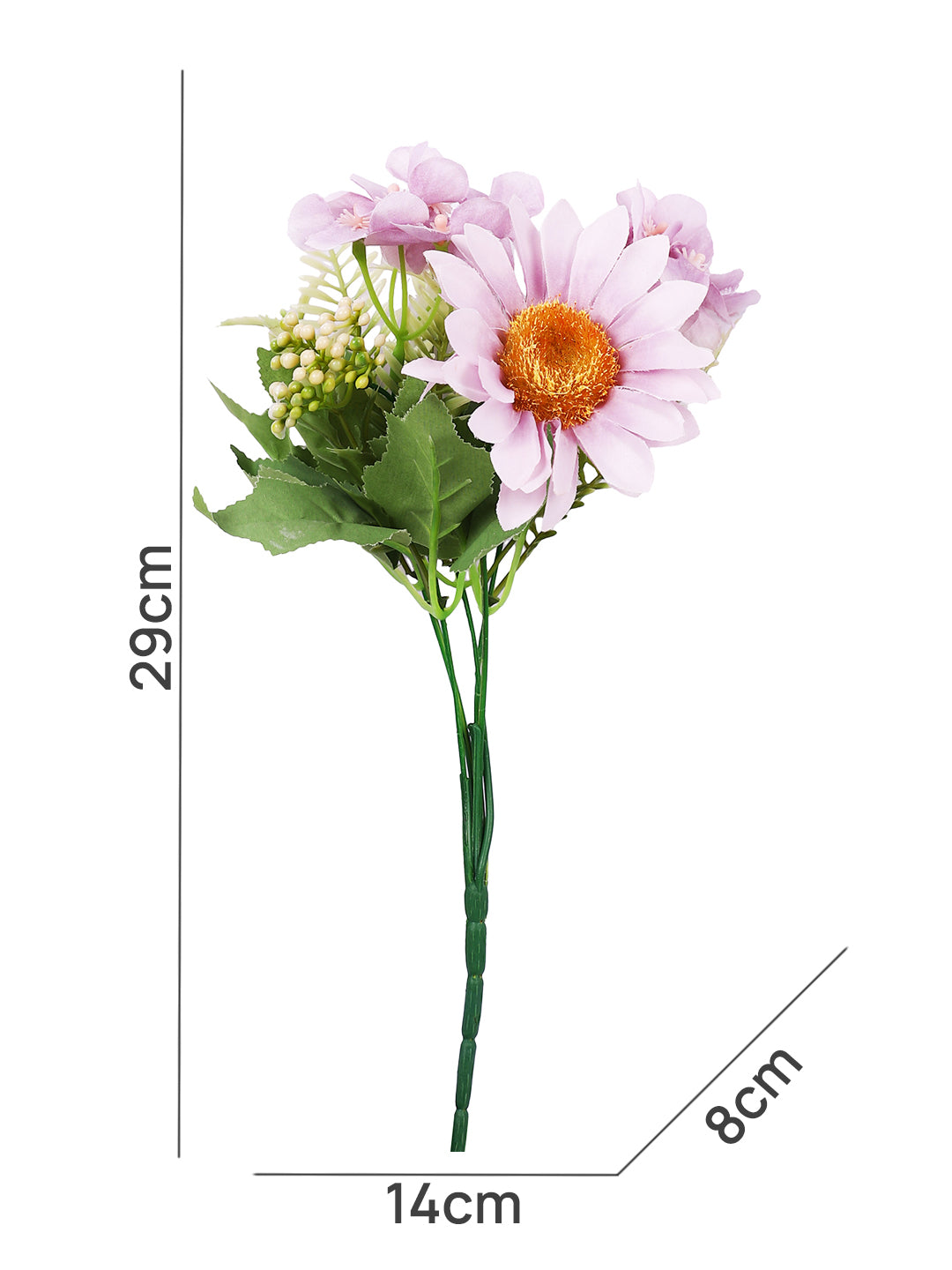 Pink & Yellow 2 Pieces Gerbera Artificial Flower