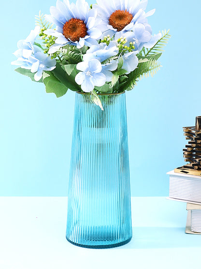 Turquoise Blue & Green 2 Pieces Gerbera Artificial Flower