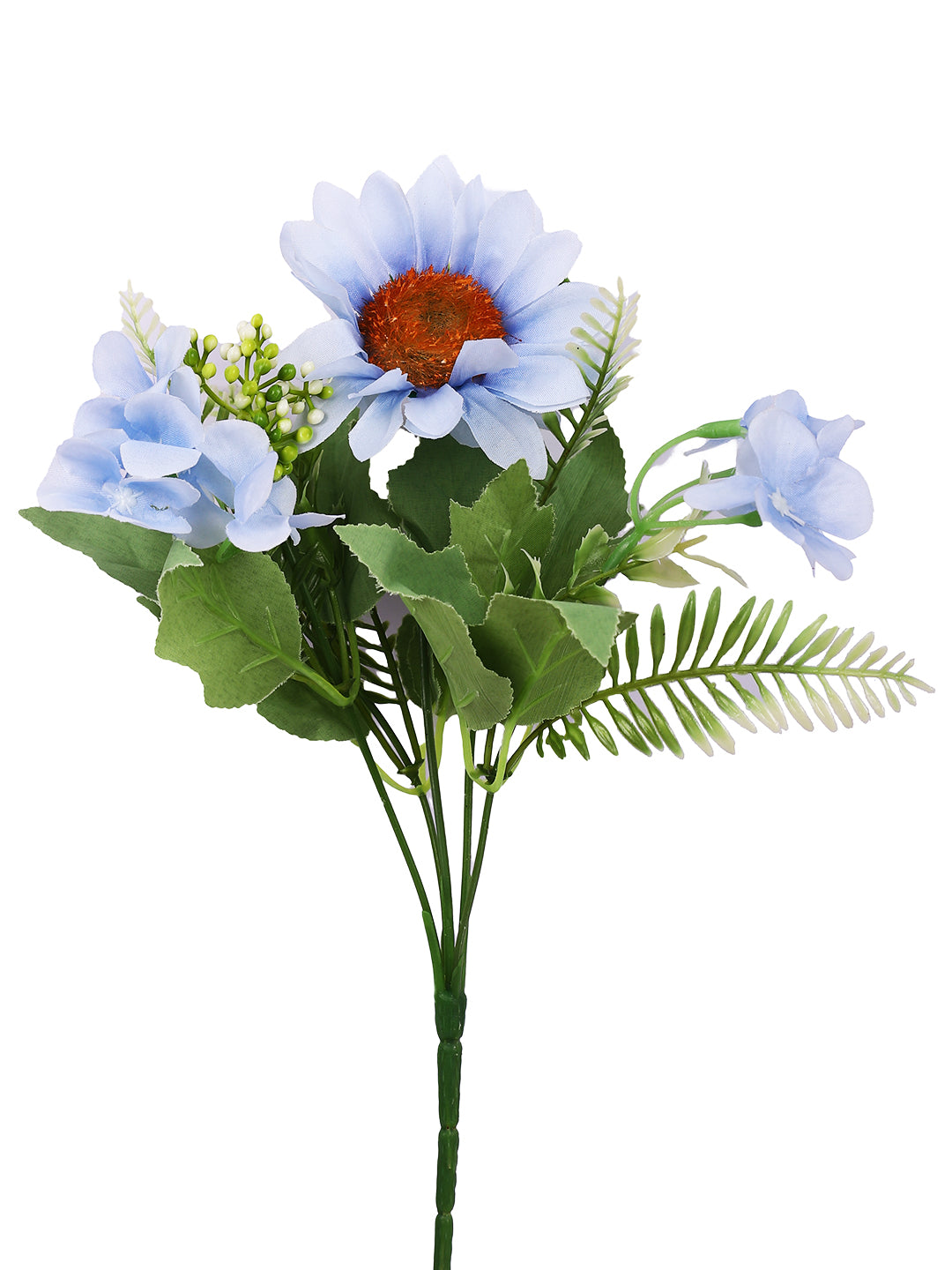 Turquoise Blue & Green 2 Pieces Gerbera Artificial Flower