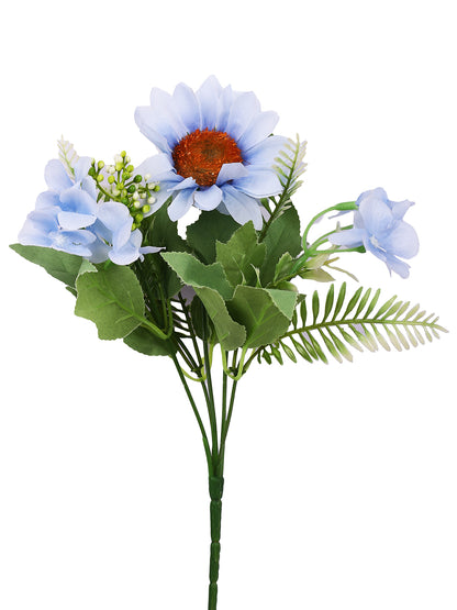 Turquoise Blue & Green 2 Pieces Gerbera Artificial Flower