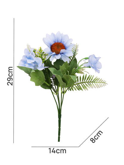 Turquoise Blue & Green 2 Pieces Gerbera Artificial Flower