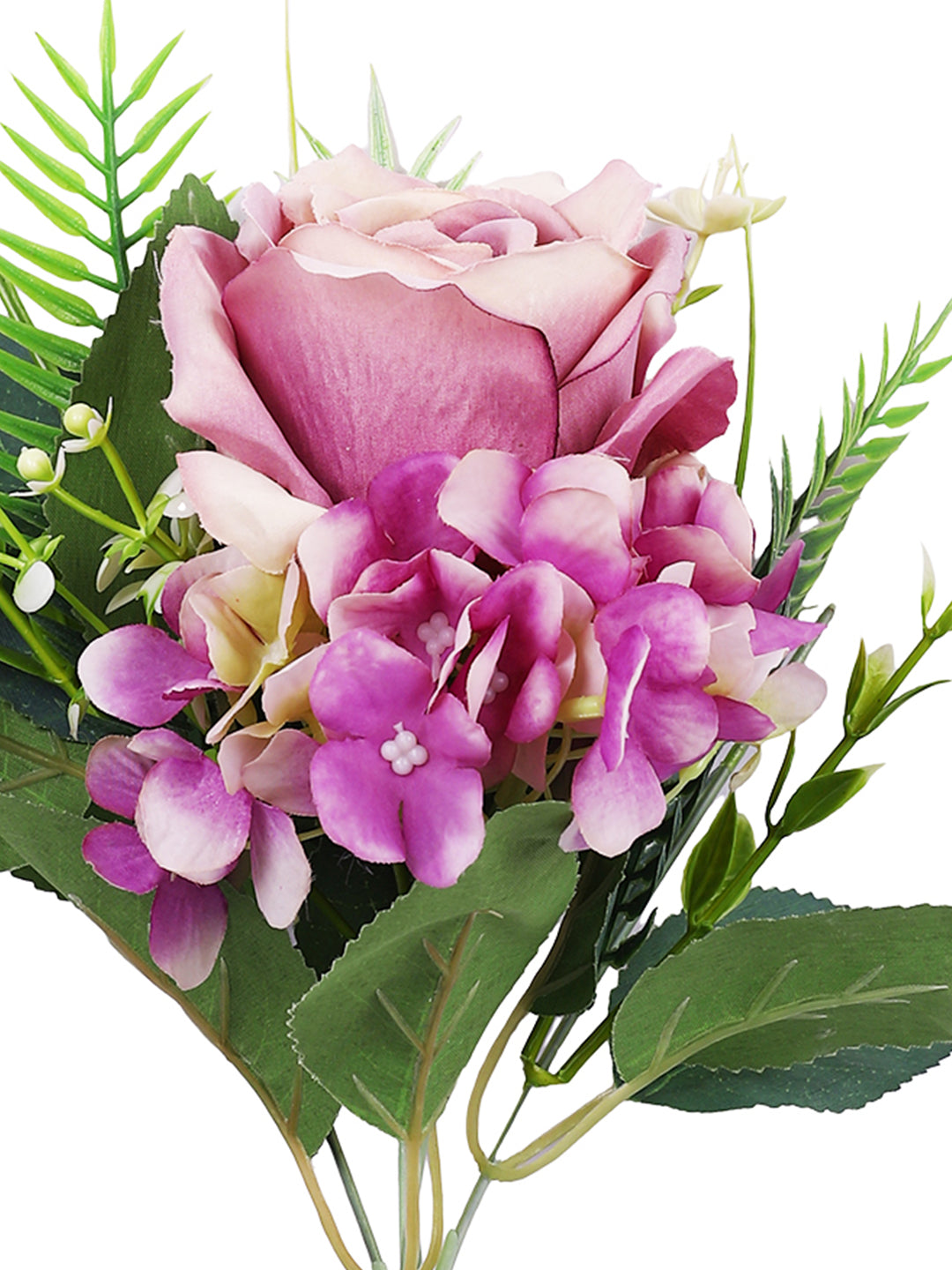 Purple & Green 2 Pieces Rose Artificial Flower