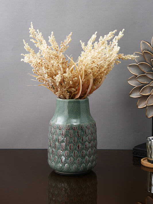 Gold-Toned 2 Pieces Pampas Grass and Dried Hydrangea Arrangement Artificial Flower