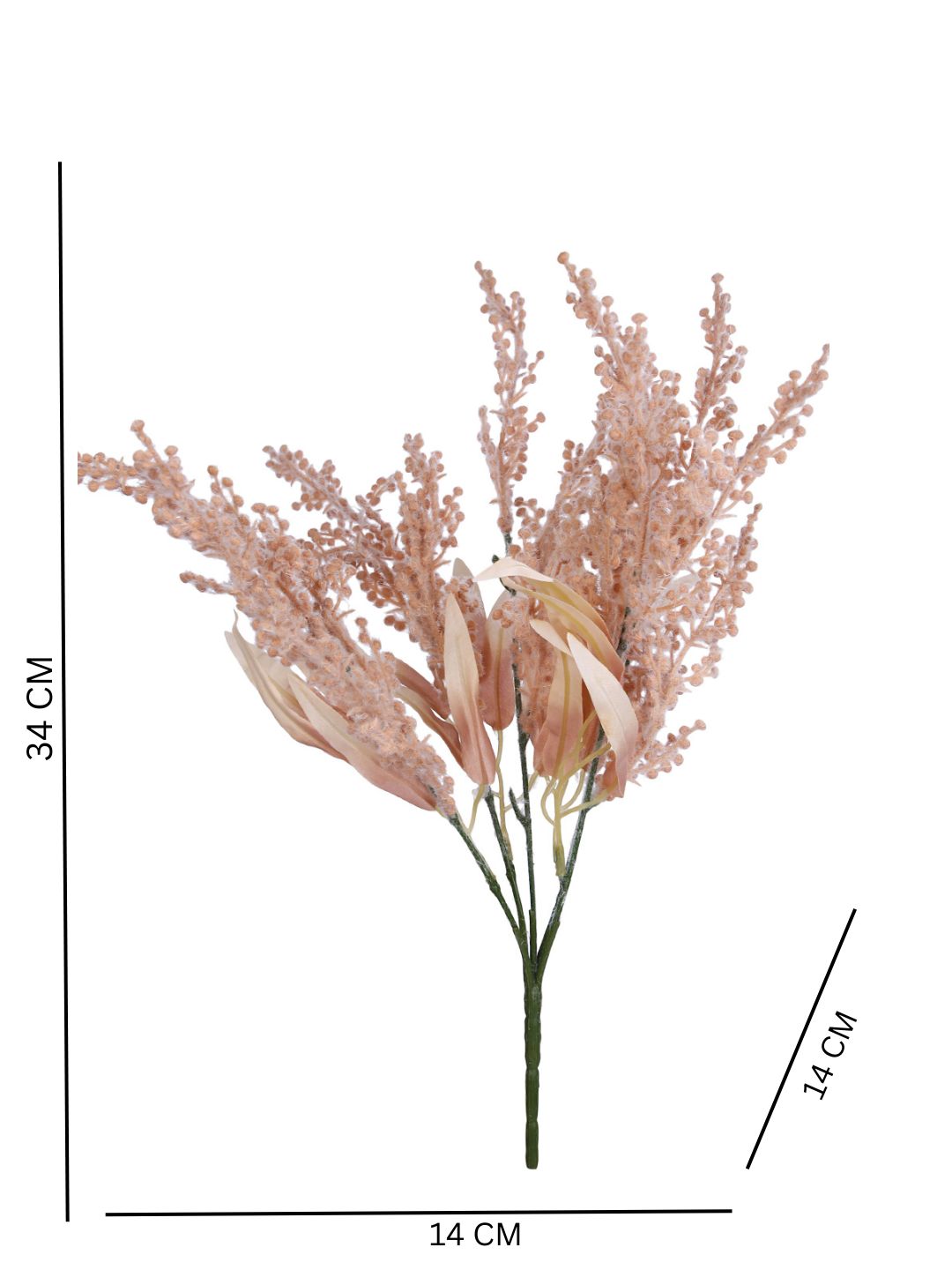 Peach 2 Pieces Babys Breath Grass Artificial Plants