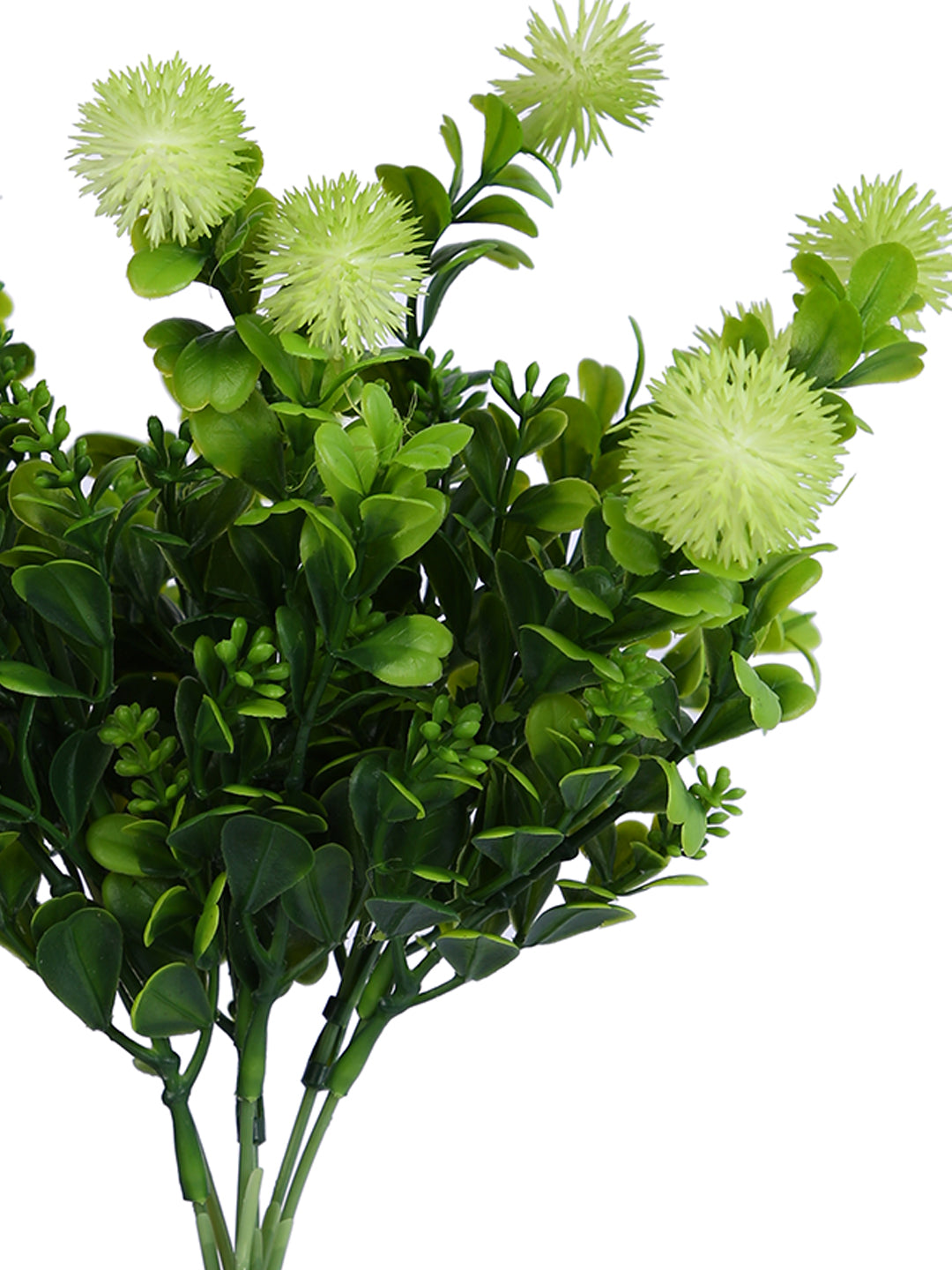 Green And Yellow 2 Pieces Chrysanthemum Artificial Flowers With Pot