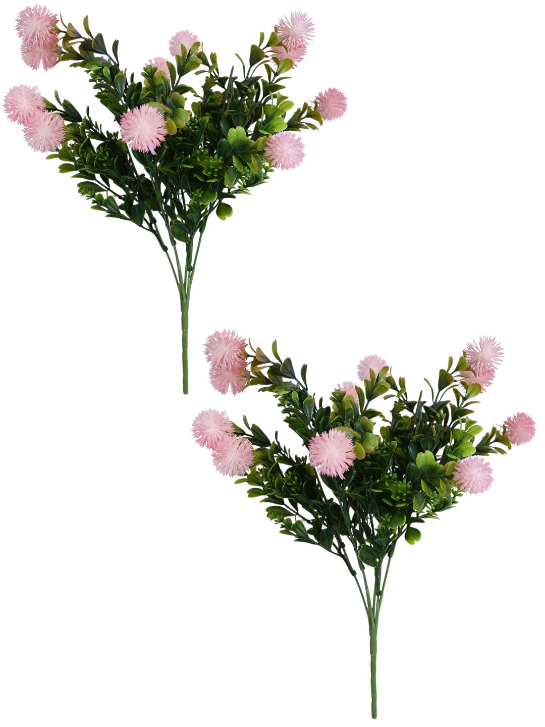 Pink  And Green 2 Pieces Chrysanthemum Artificial Flowers With Pot