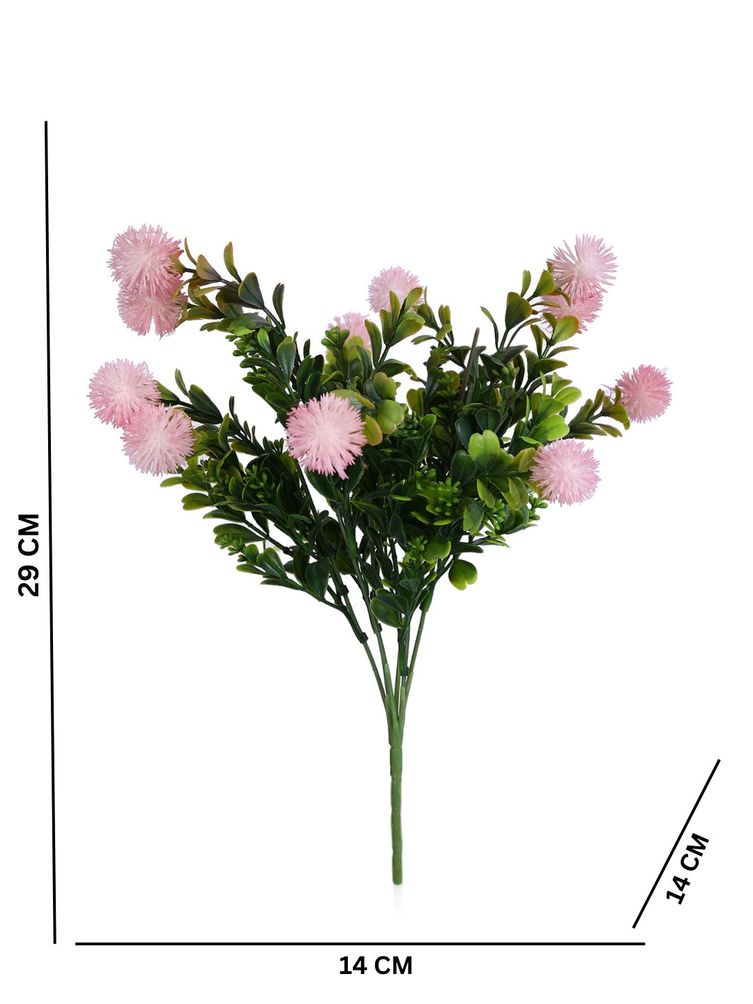 Pink  And Green 2 Pieces Chrysanthemum Artificial Flowers With Pot
