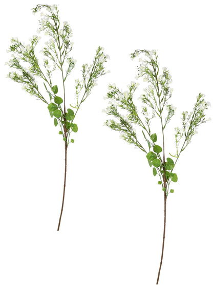White & Green 2 Pieces Gypsophilia Babys Breath Stems Artificial Flower