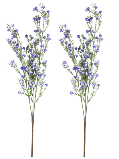 Purple & Green 2 Pieces Babys Breath Stems Artificial Flowers