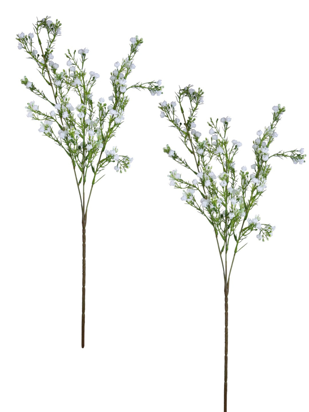 White & Green 2 Pieces Babys Breath Stems Artificial Flowers