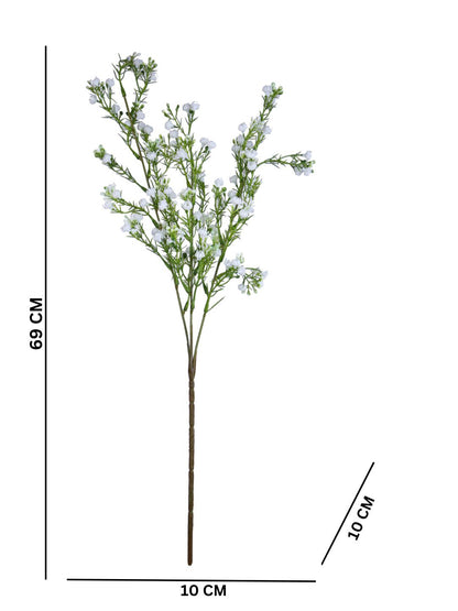 White & Green 2 Pieces Babys Breath Stems Artificial Flowers