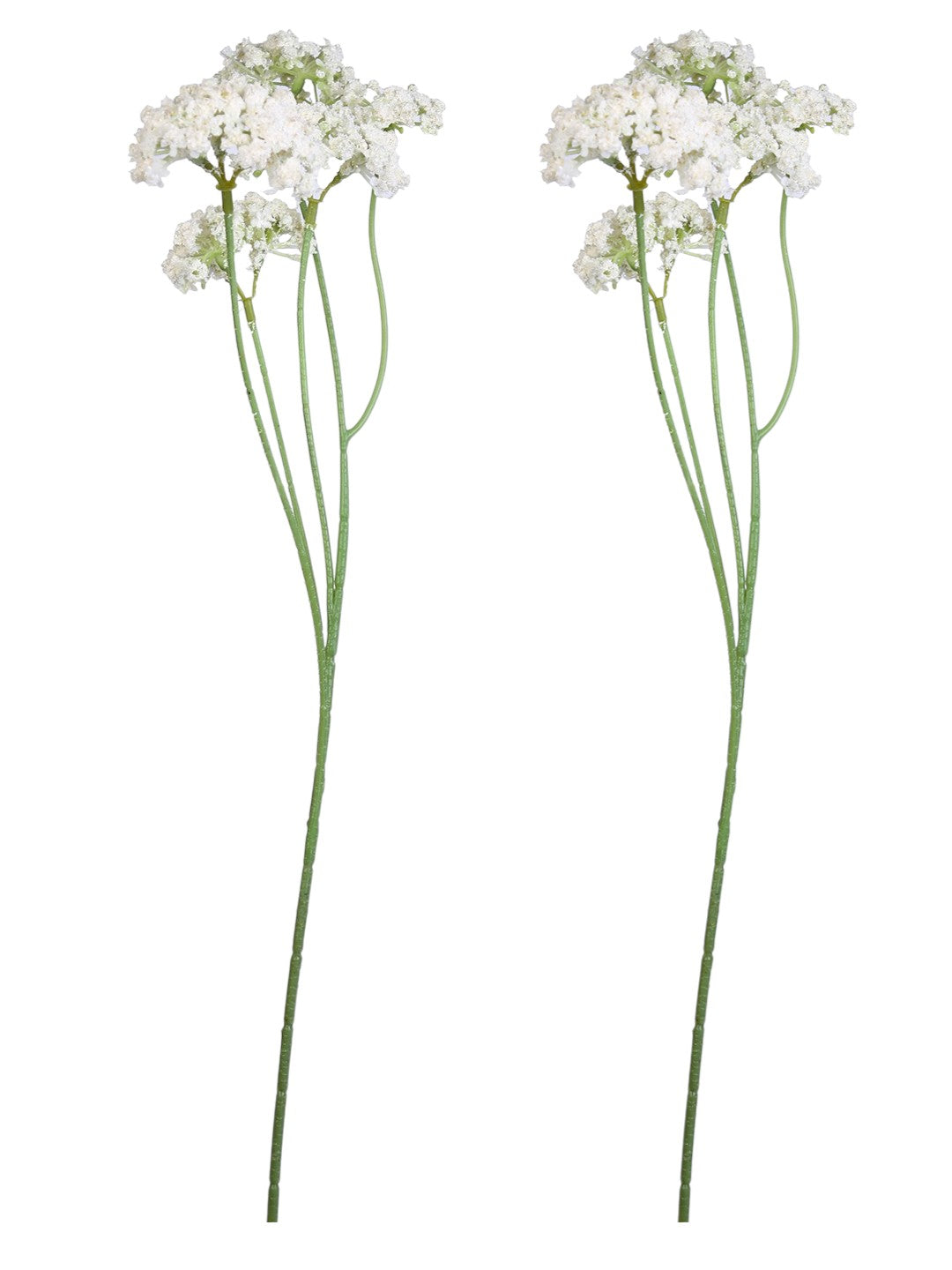 White & Green 2 Pieces Statice Artificial Flower