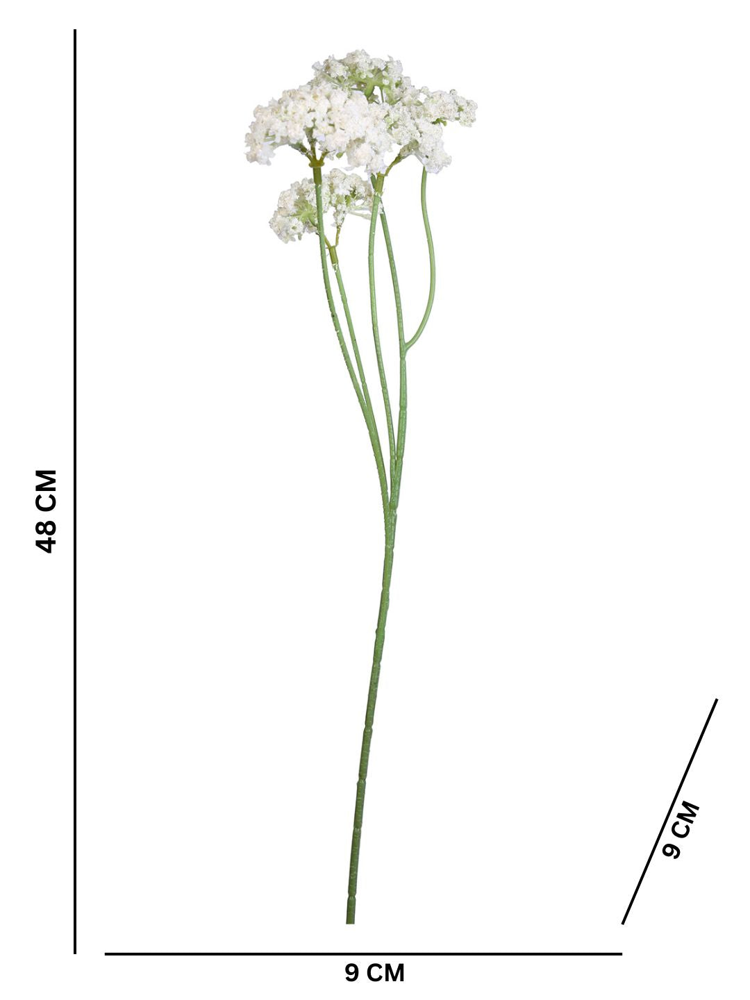 White & Green 2 Pieces Statice Artificial Flower