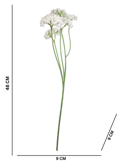 White & Green 2 Pieces Statice Artificial Flower