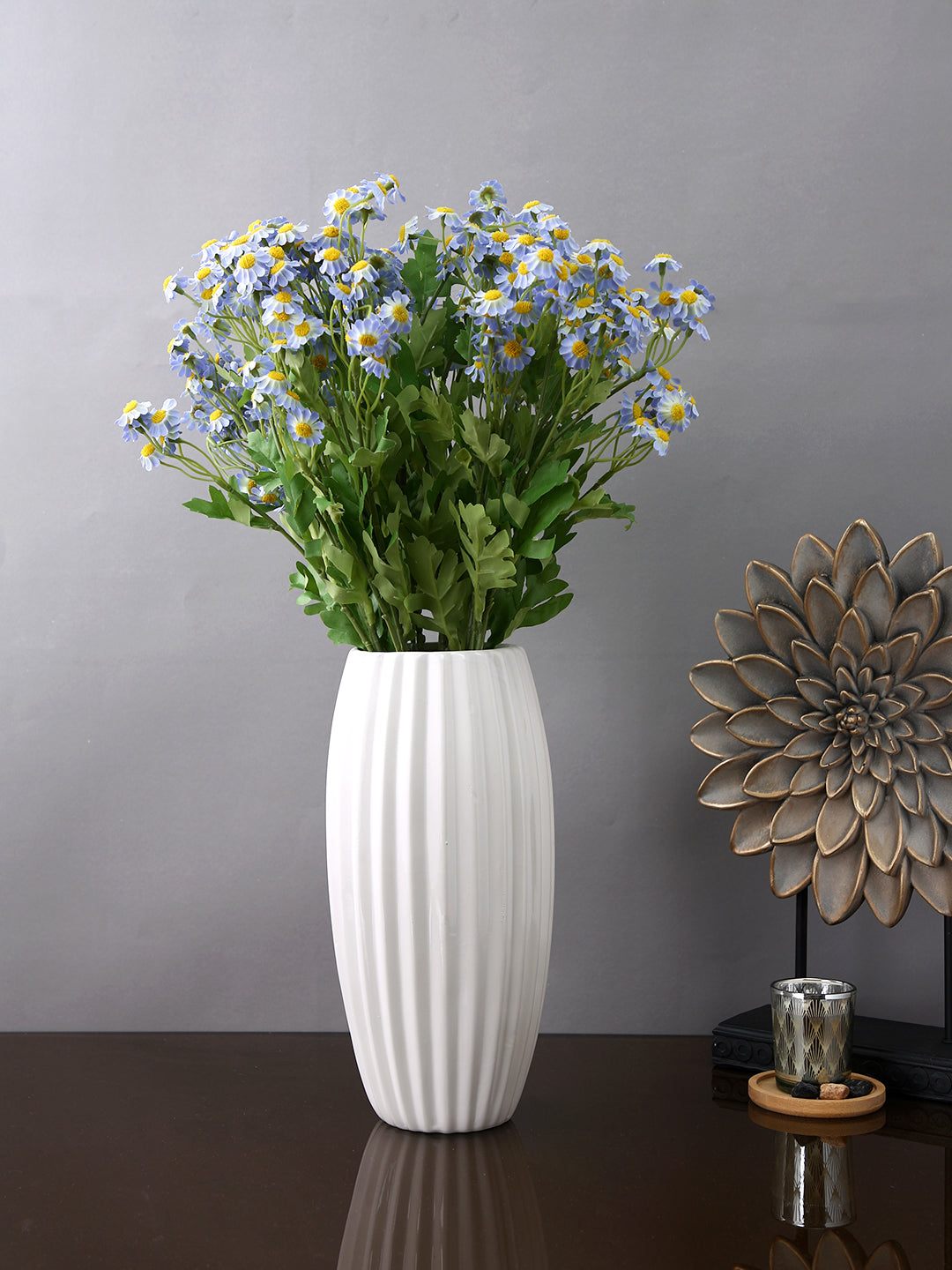 Blue & Green 2 Pieces Wildflower Artificial Bouquet