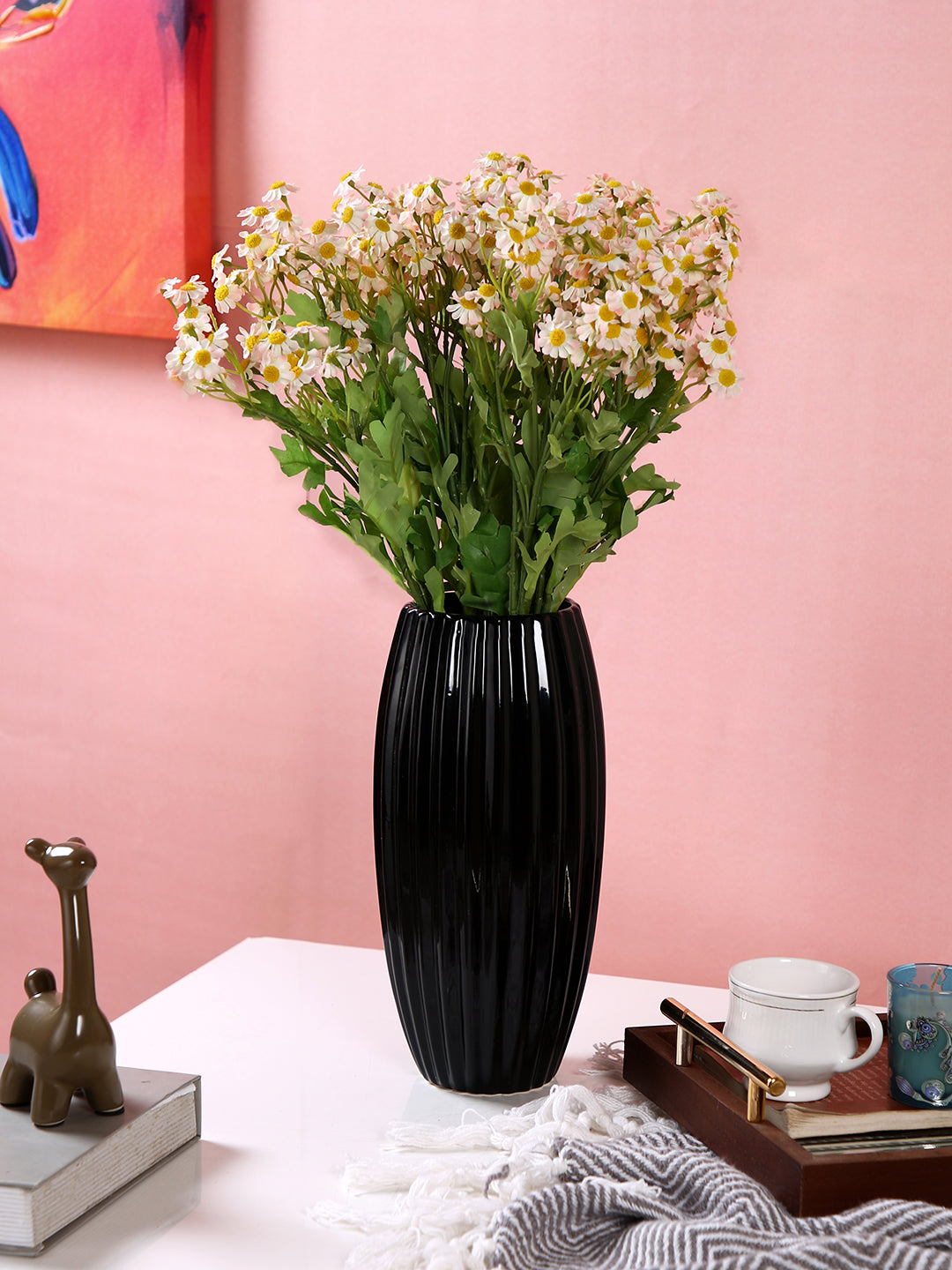 Orange And Green 2 Pieces Wildflower Artificial Flowers