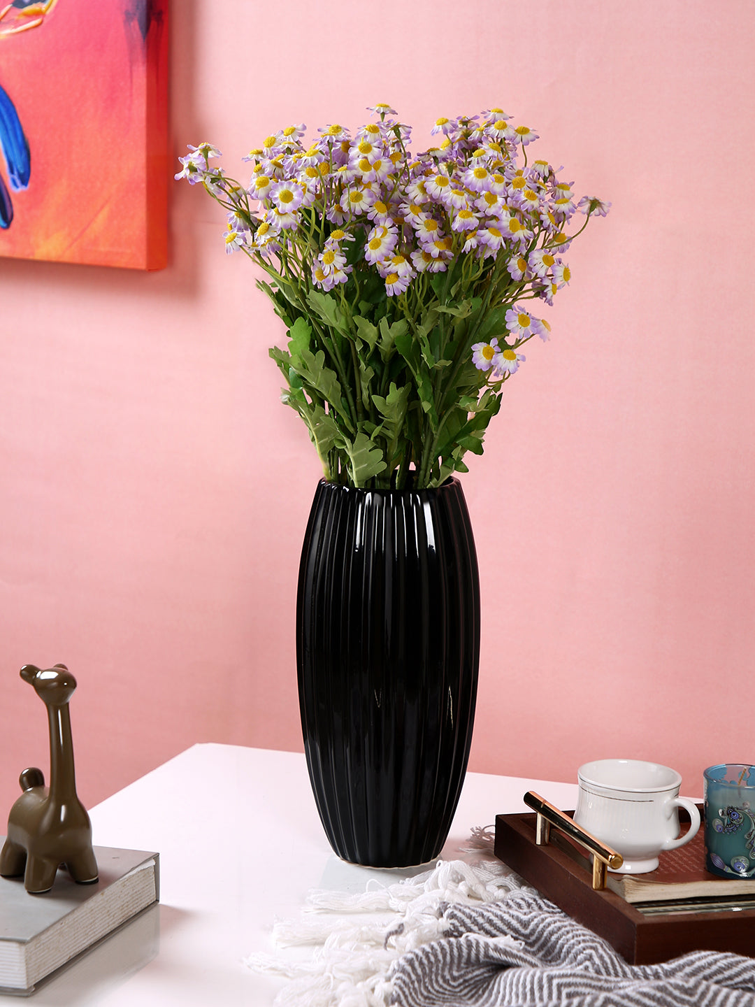 Purple & Green 2 Pieces Lavender Wildflower Artificial Flower