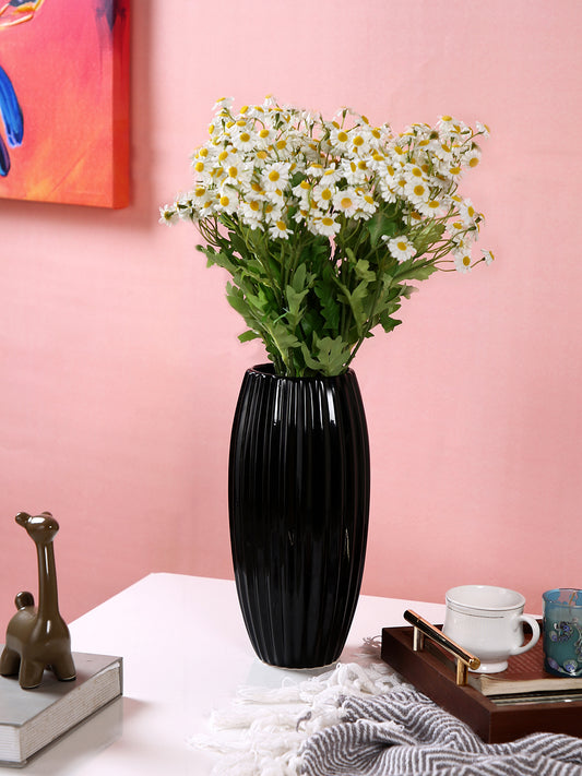 White And Green 2 Pieces Wildflower Artificial Flowers With Pot