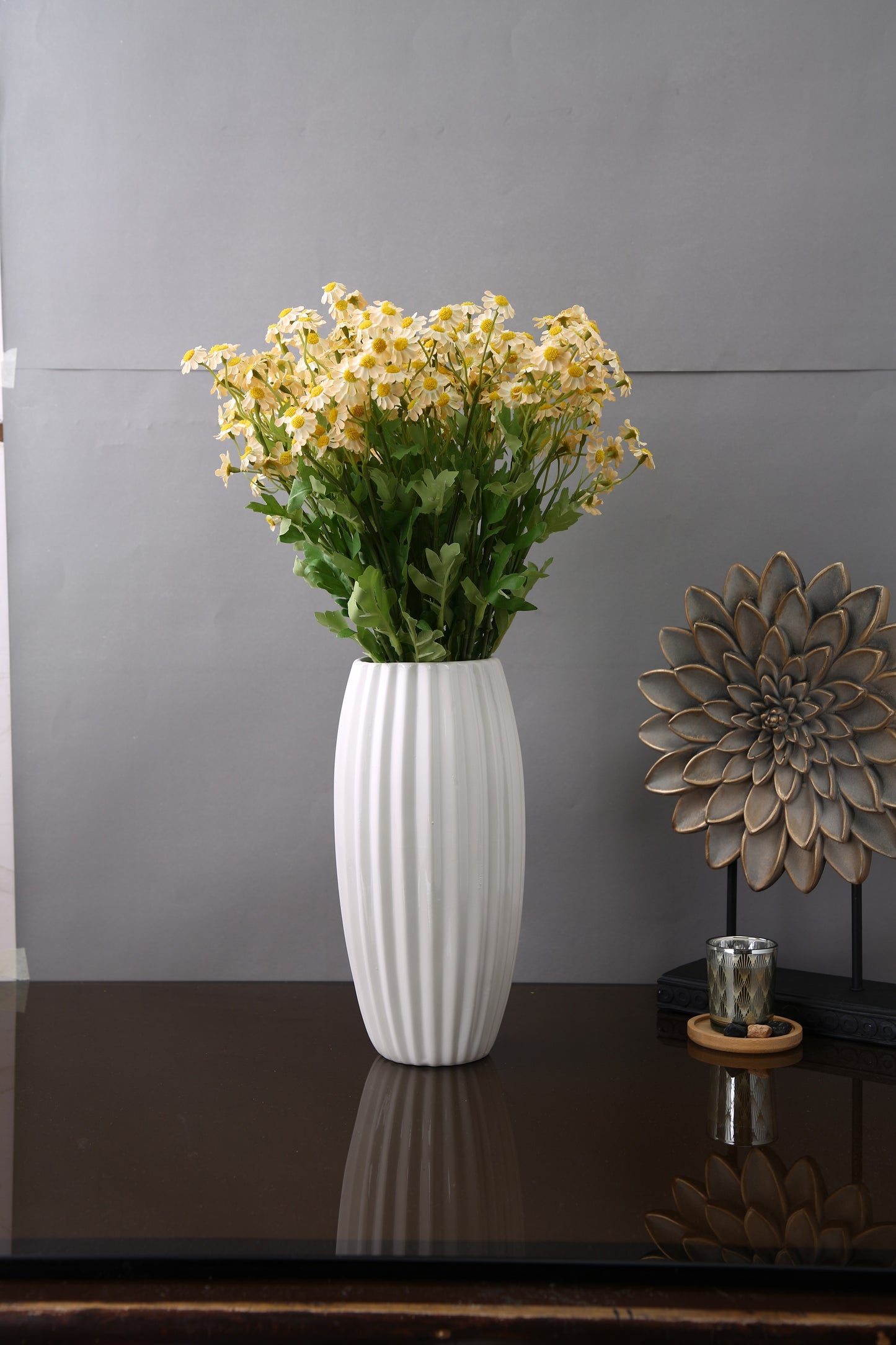 Yellow & Green 2 Pieces Wildflower Artificial Flowers