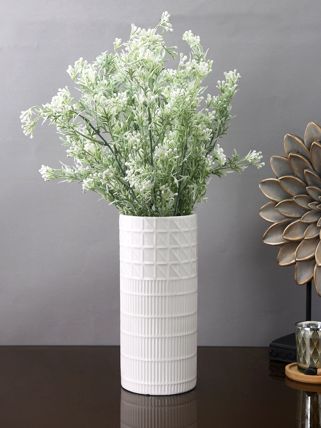White & Green 2 Pieces Freesia Artificial Filler Flower