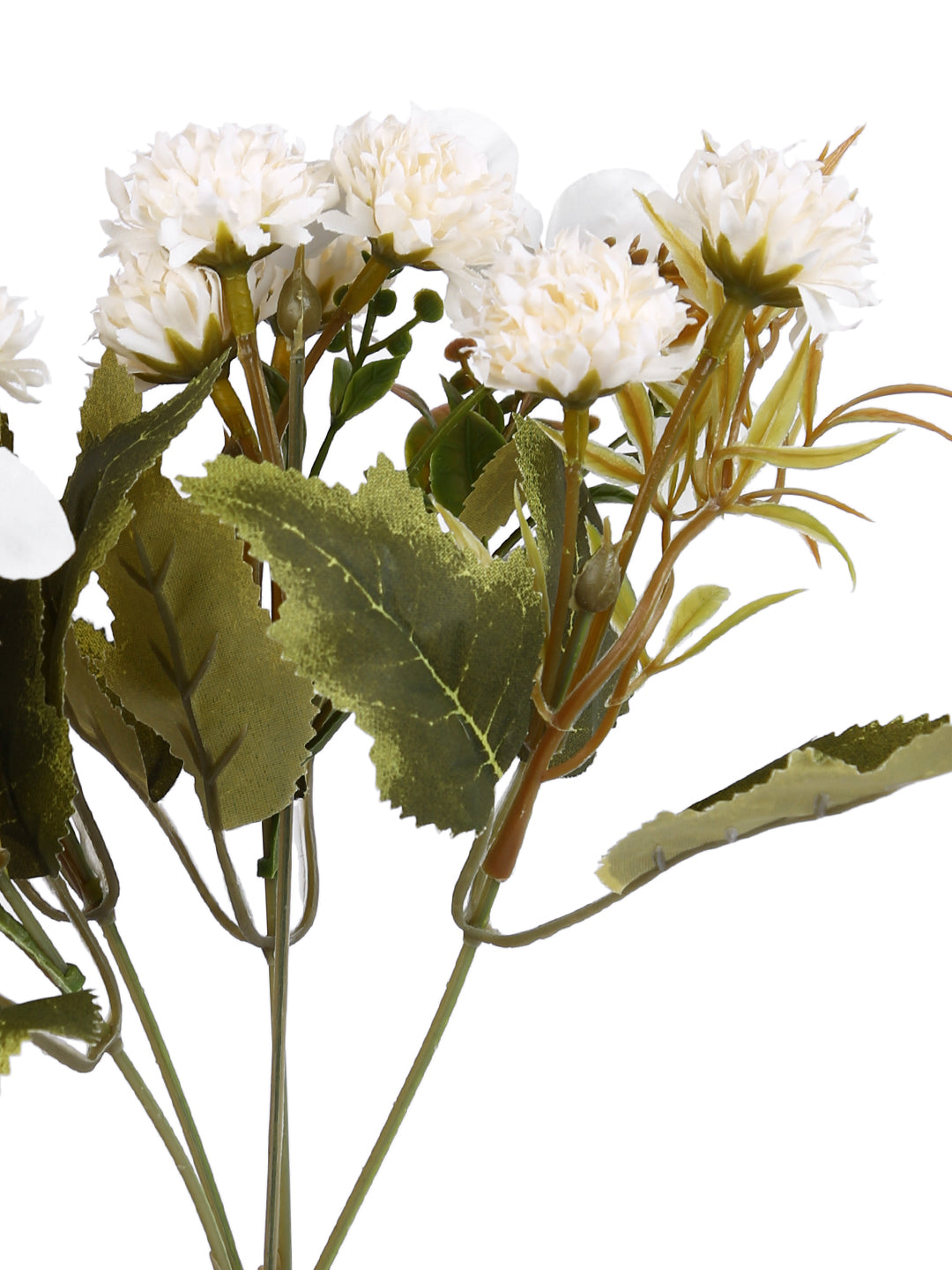 White & Green 2 Pieces Berry Artificial Flowers