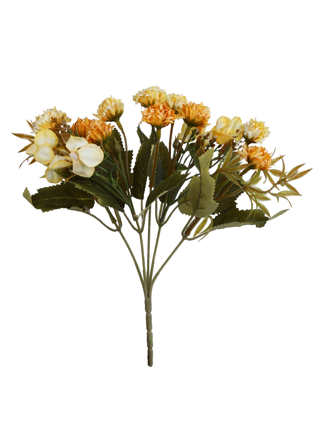Yellow And Green 2 Pieces Berry Artificial Flowers