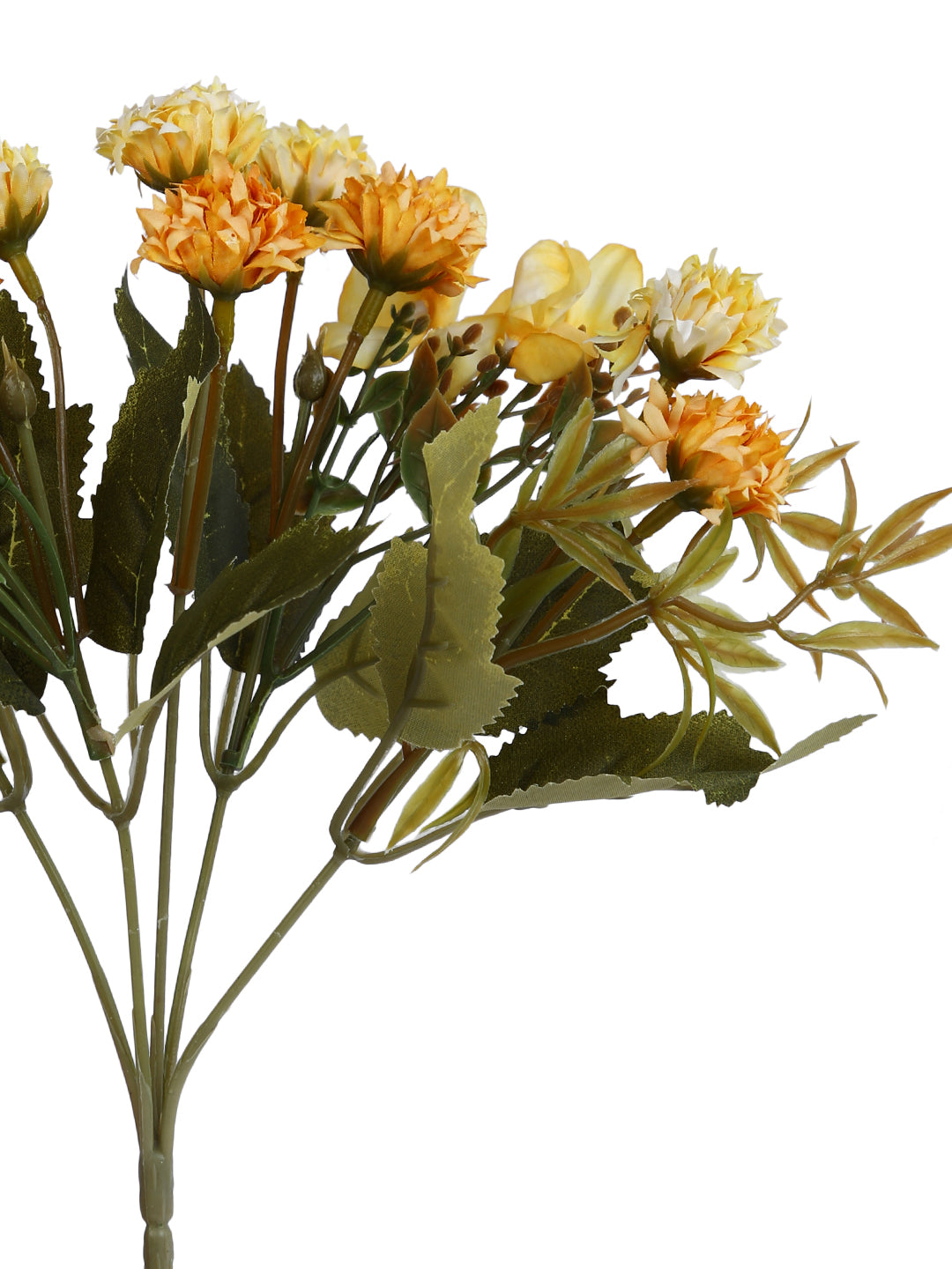 Yellow And Green 2 Pieces Berry Artificial Flowers