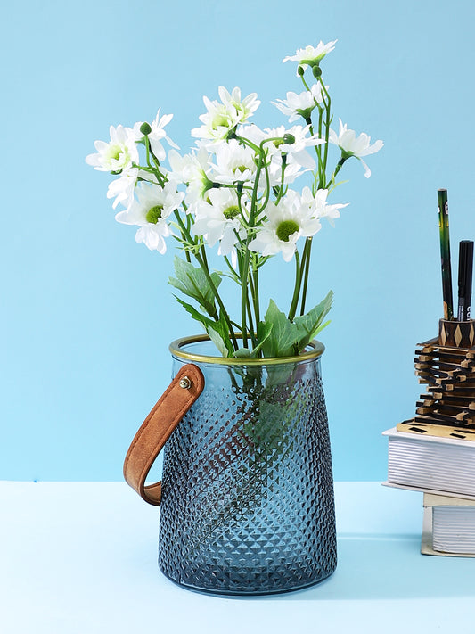 White & Green 2 Pieces Daisy Charm Stems Artificial Flower