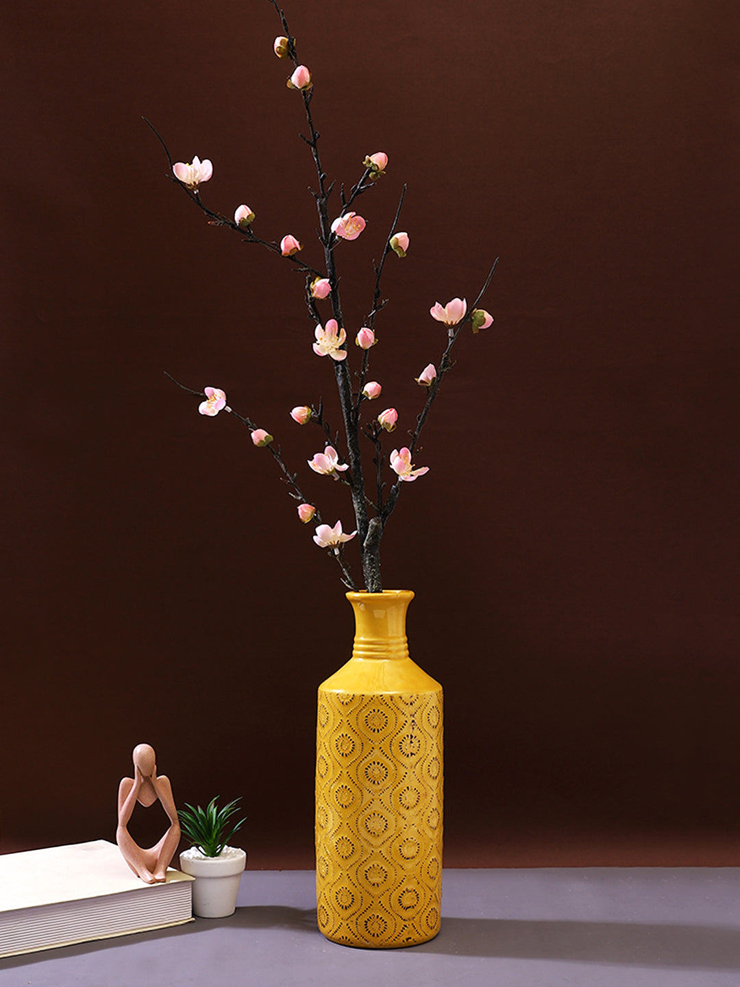 Pink & Brown 2 Pieces Blossom Artificial Flower