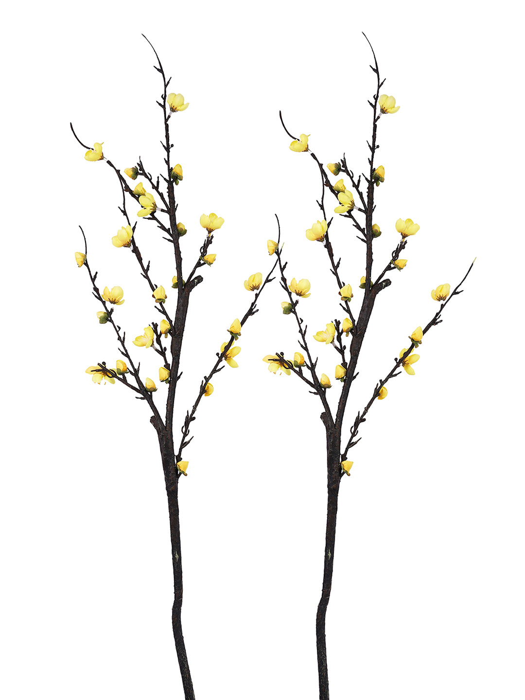 Yellow & Black 2 Pieces Plum Blossoms Artificial Flowers