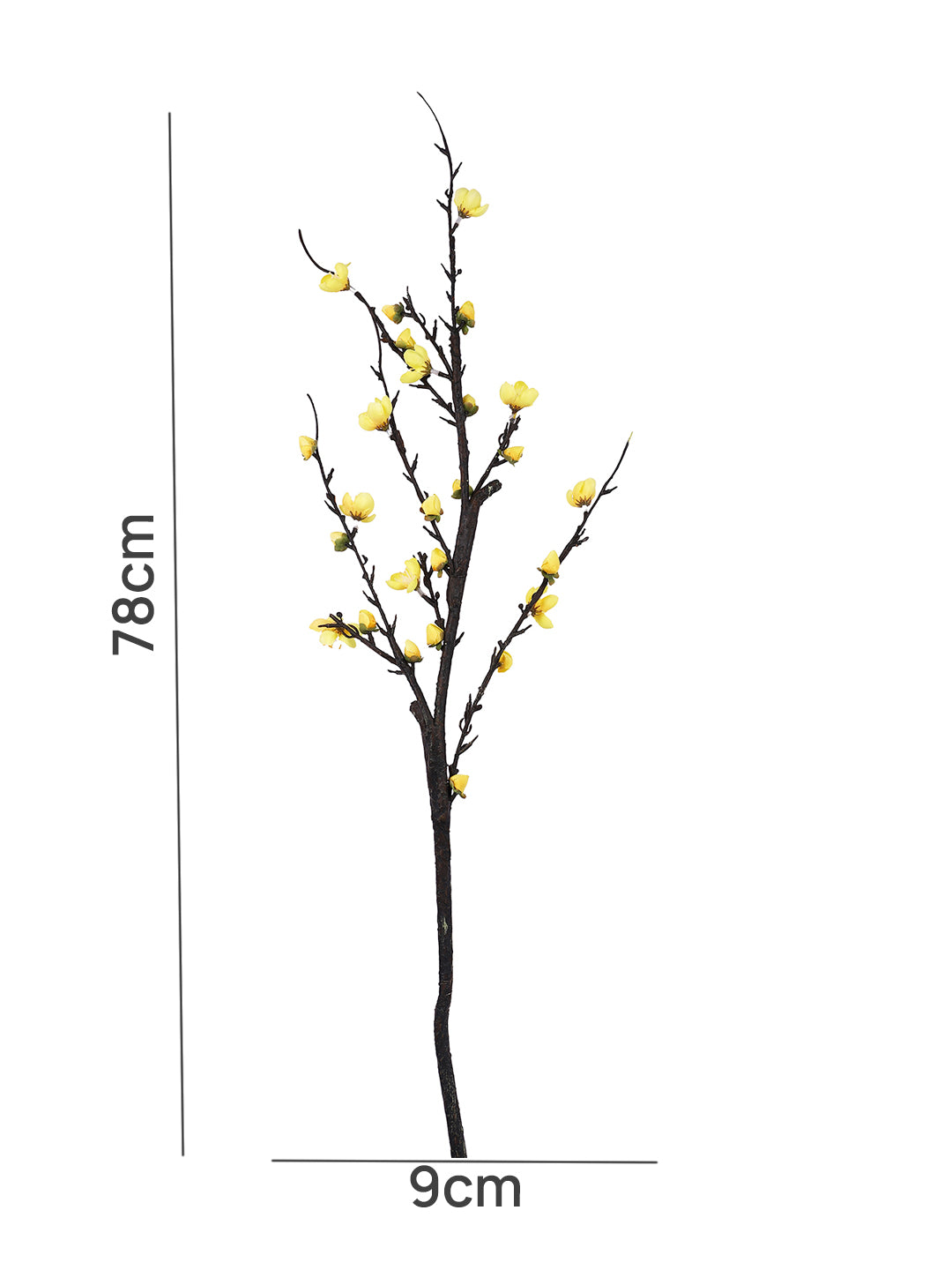 Yellow & Black 2 Pieces Plum Blossoms Artificial Flowers