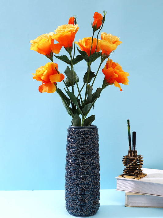 Orange & Green 2 Pieces Carnation Stems Artificial Flower