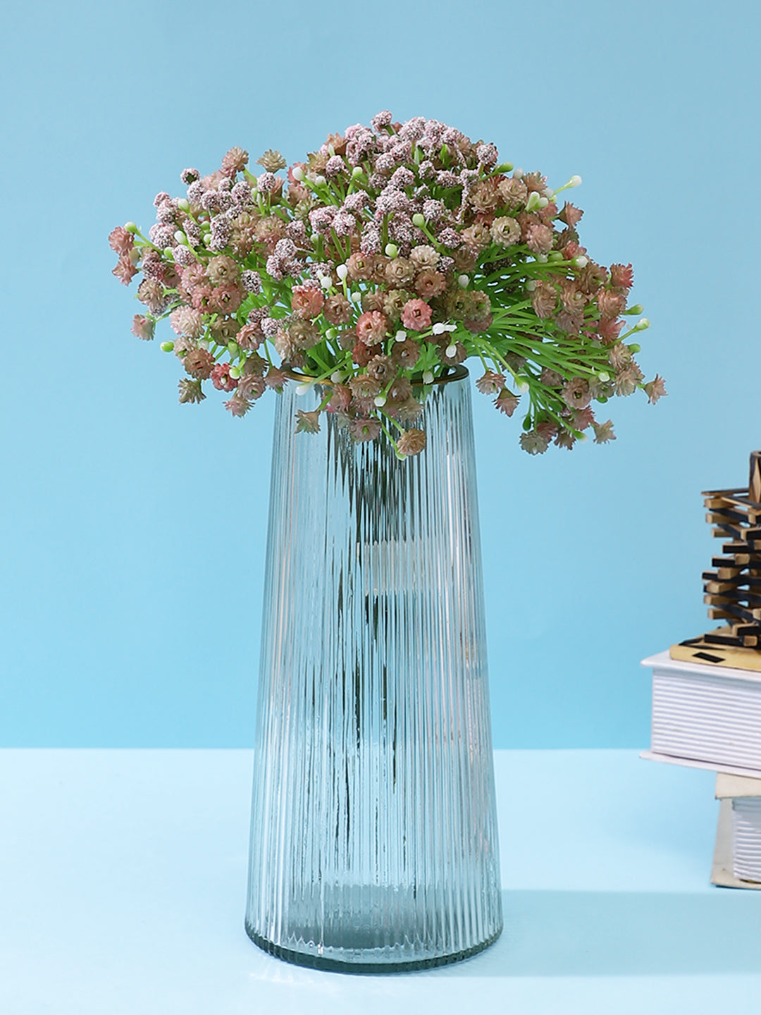 Pink & Green 2 Pieces Gypsophilia Babys Breath Artificial Flower