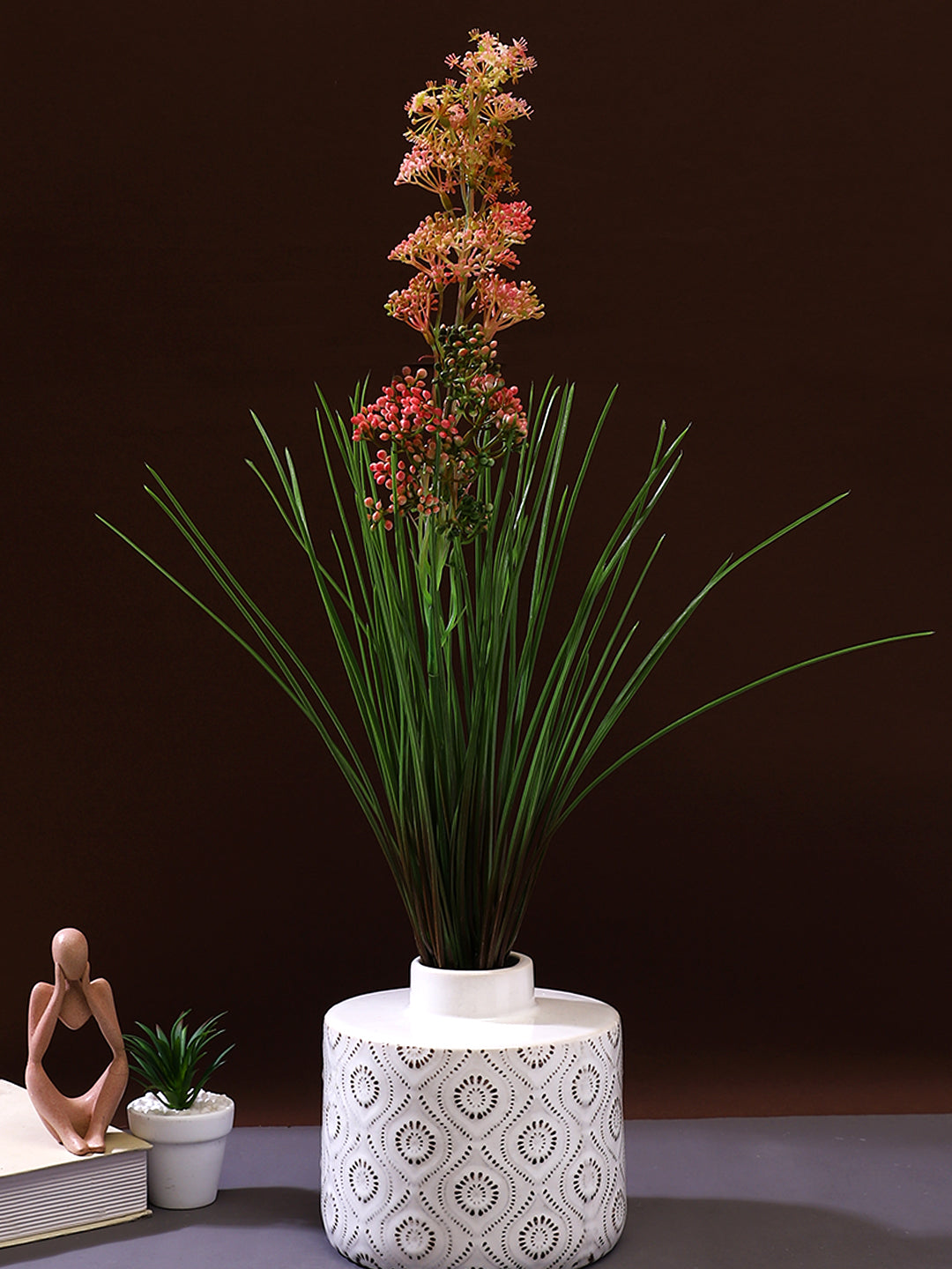 Pink & Green 2 Pieces Rustic Blush Millet Grass Artificial Flower