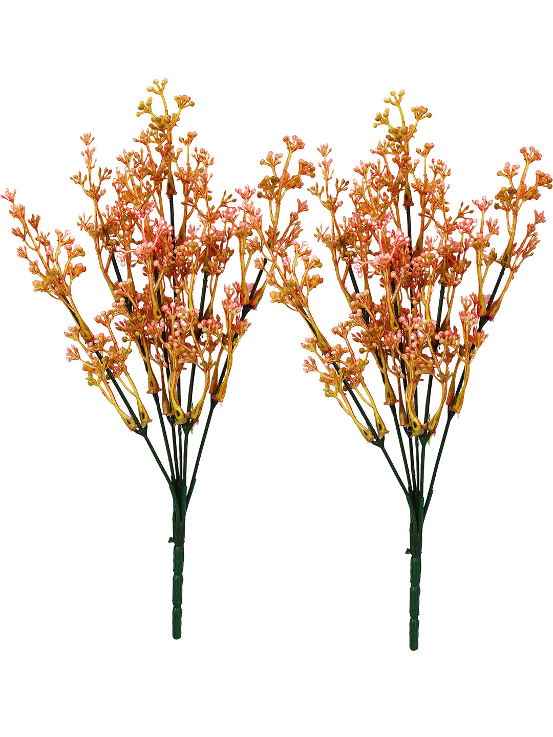 Orange And Brown 2 Pieces Berry Artificial Flower