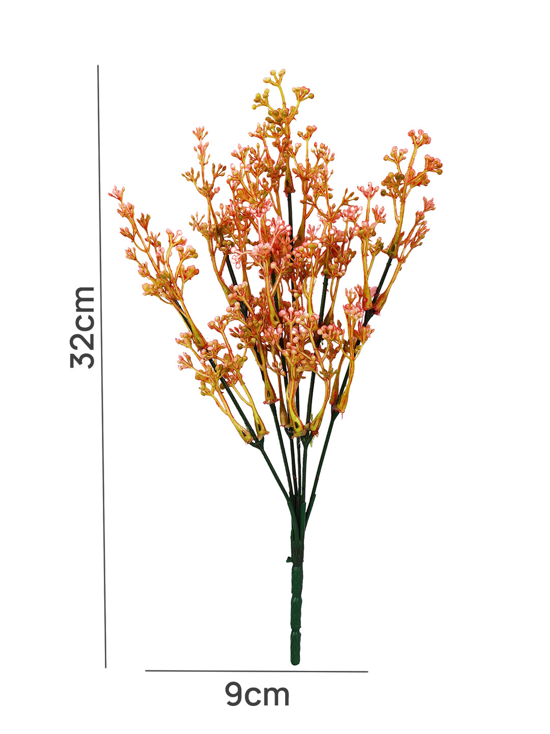 Orange And Brown 2 Pieces Berry Artificial Flower