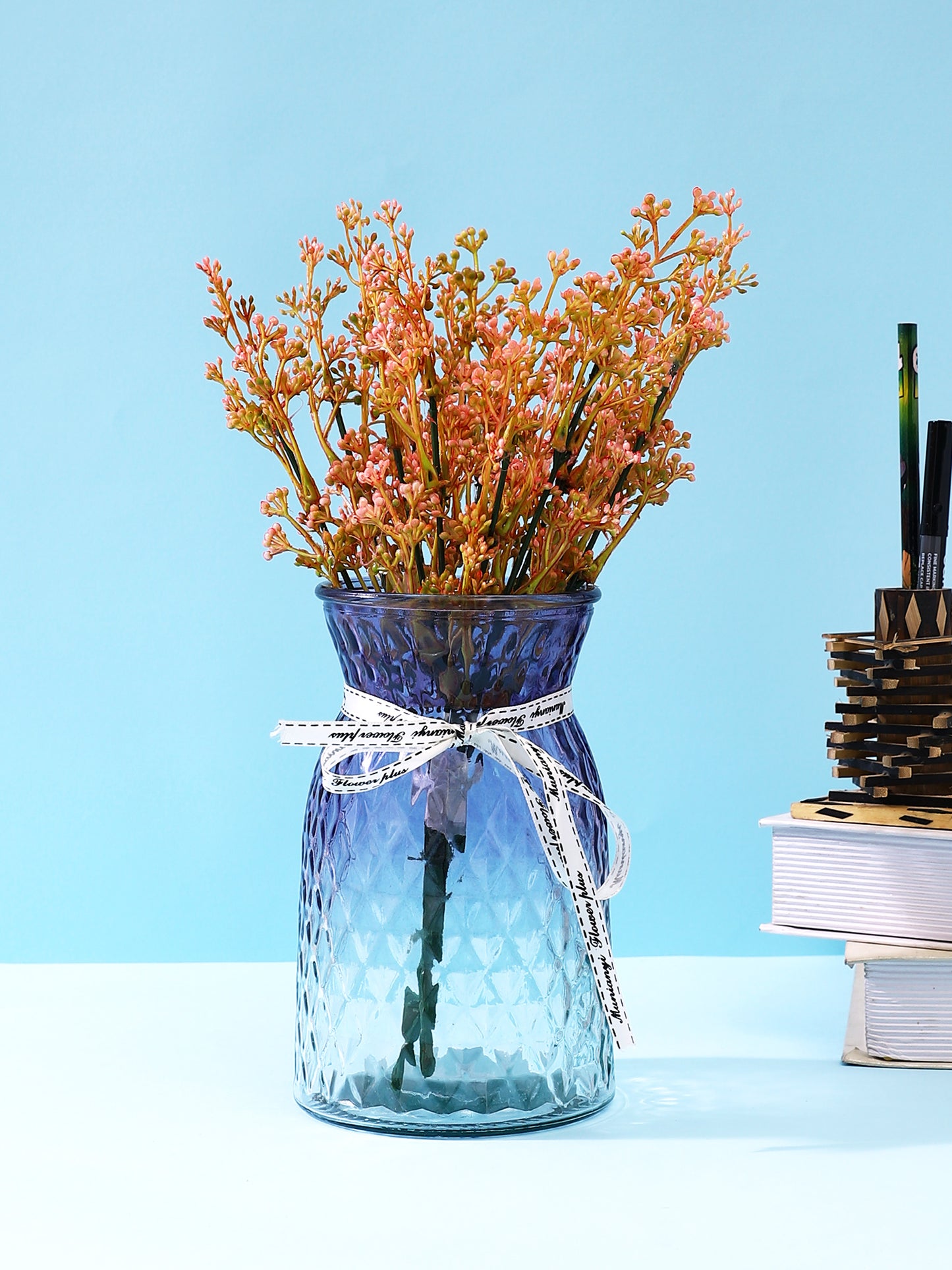 Orange And Brown 2 Pieces Berry Artificial Flower