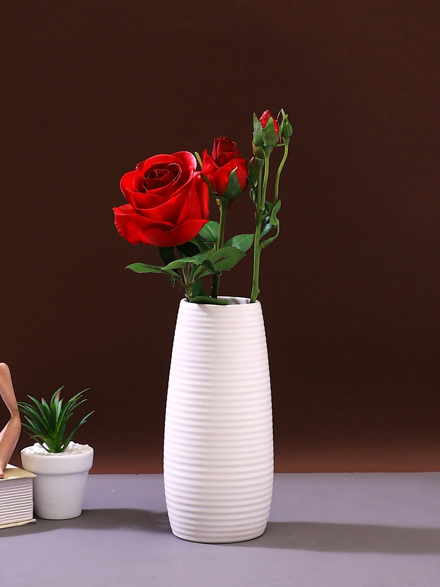 Red And Green Rose Artificial Flower