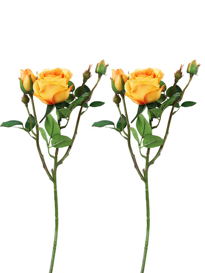 Orange And Green Rose Artificial Flower