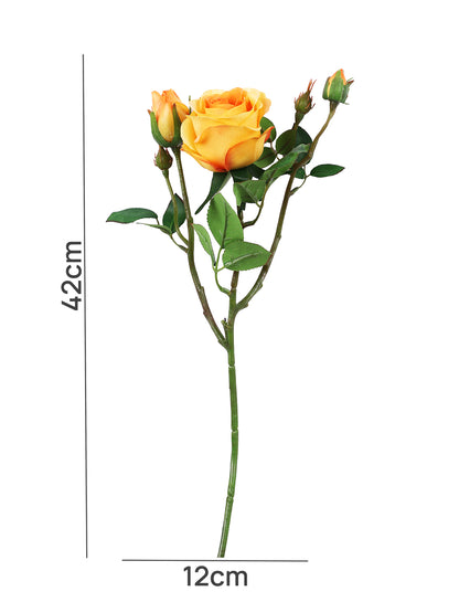 Orange And Green Rose Artificial Flower