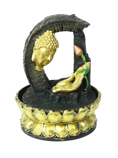 Arch Style Hand Sculpted Buddha Indoor Water Fountain with Light