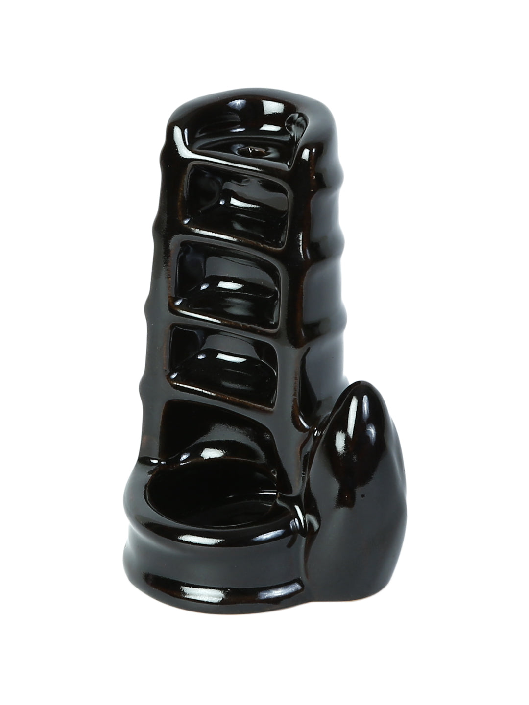 Black Resin Smoke Fountain with Backflow Incense Cone