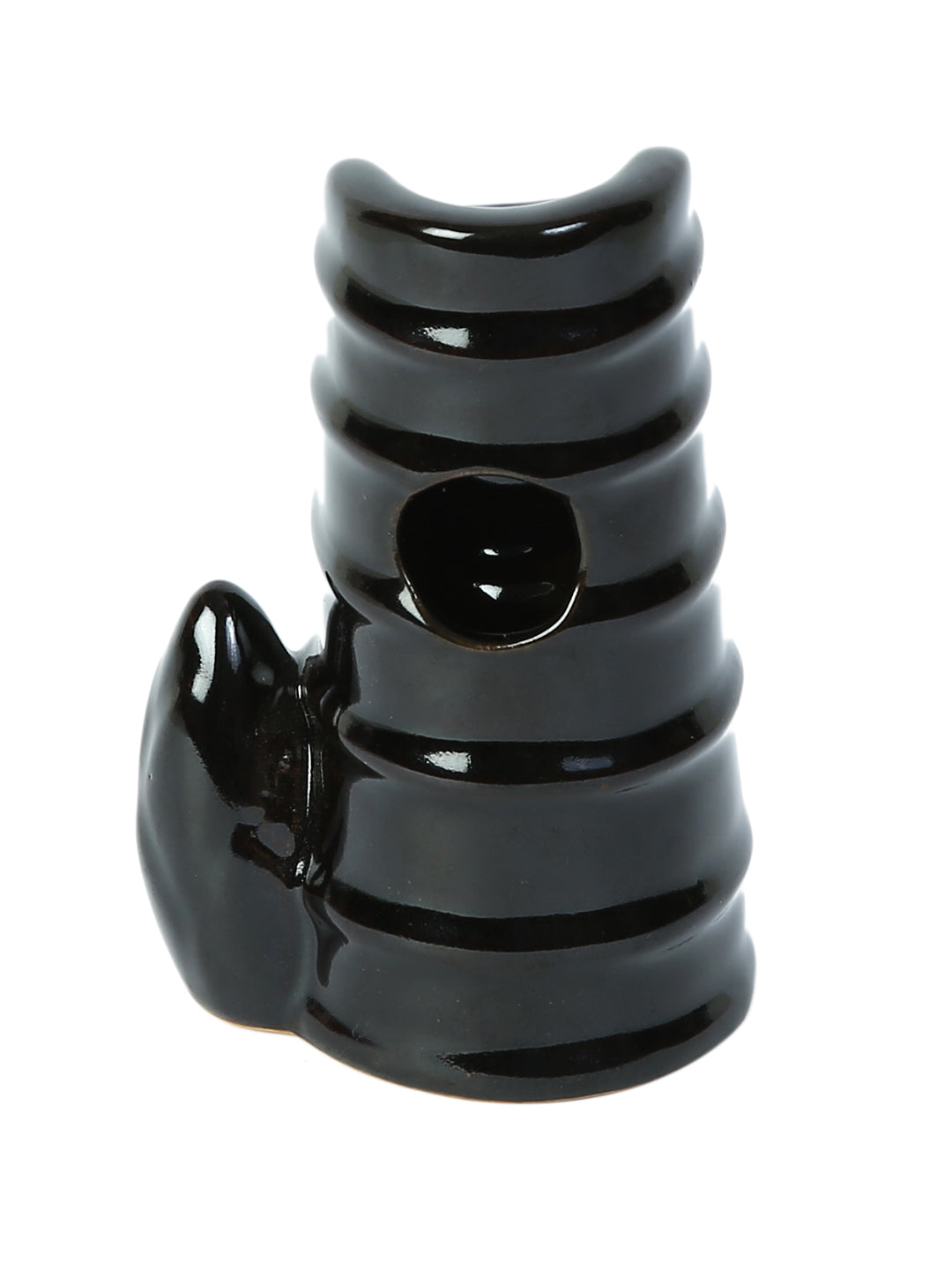 Black Resin Smoke Fountain with Backflow Incense Cone