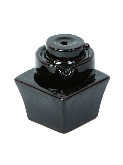 Black Resin Smoke Fountain with Backflow Incense Cone