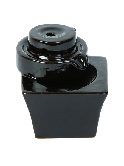 Black Resin Smoke Fountain with Backflow Incense Cone