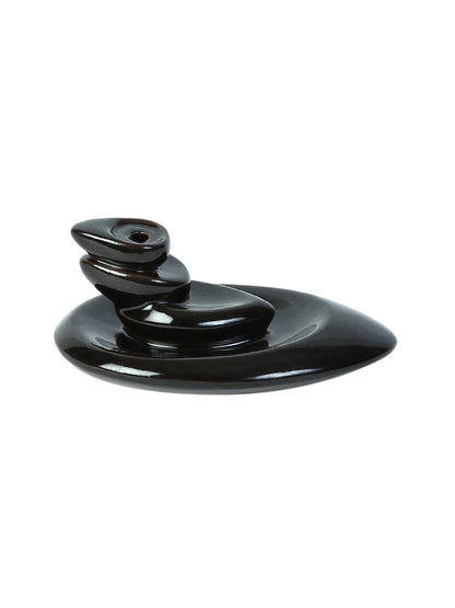 Black Resin Smoke Fountain with Backflow Incense Cone